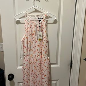 DKNY long dress belted zip up back size 12